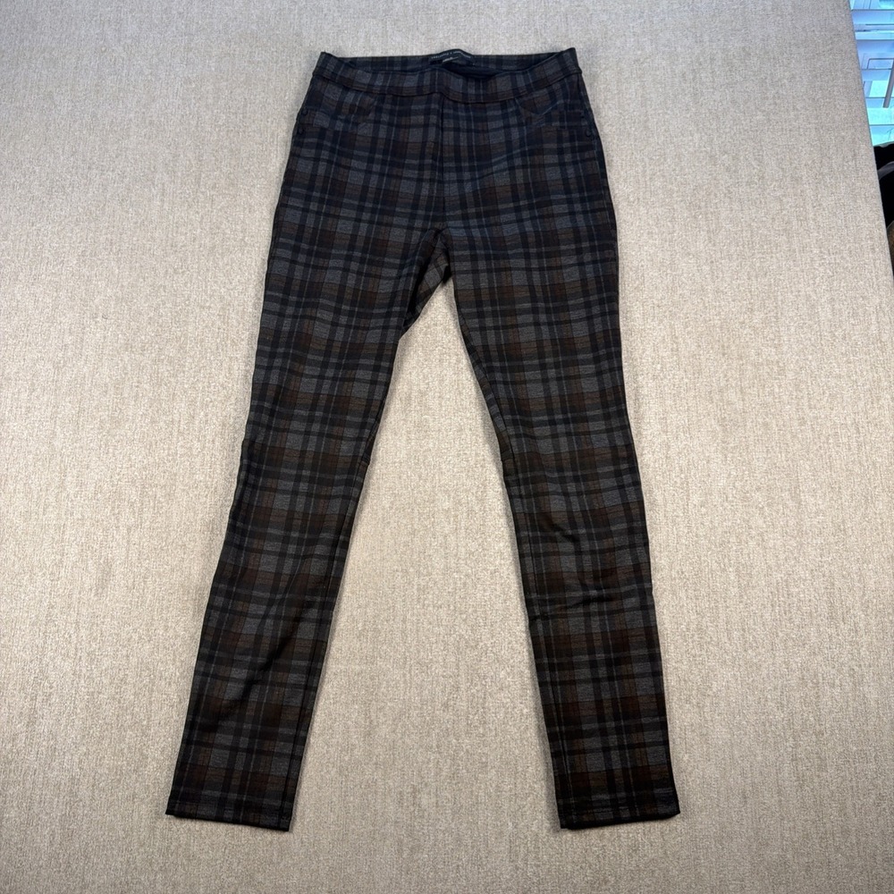 Sanctuary x Anthropologie Plaid Trousers Pants Womens Size M Brown Gray Slim Fit
